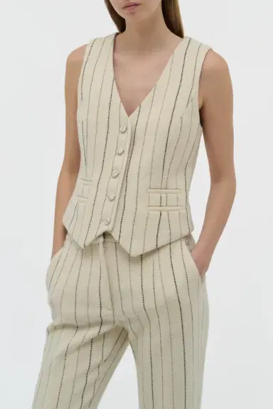Gabriela Hearst Coleridge Vest in Multi Pinstripe Wool Cashmere | Thumbnail 5