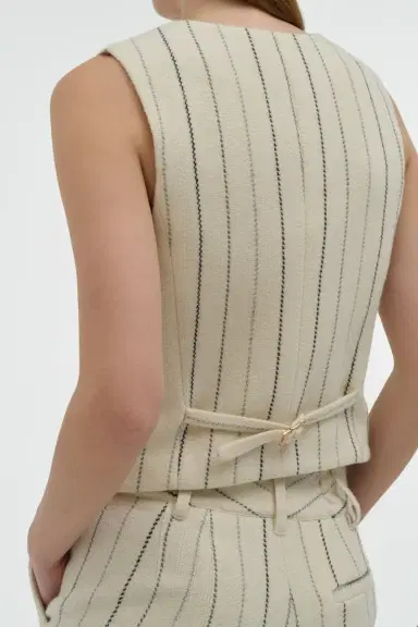 Gabriela Hearst Coleridge Vest in Multi Pinstripe Wool Cashmere | Thumbnail 7