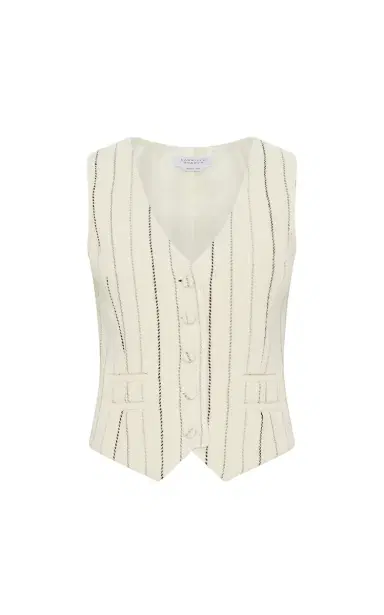Gabriela Hearst Coleridge Vest in Multi Pinstripe Wool Cashmere | Thumbnail 1