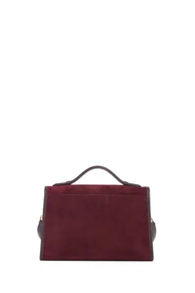 Gabriela Hearst Medium Leonora Flap Bag in Bordeaux Suede | Thumbnail 3