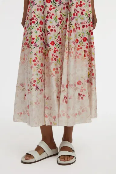 Gabriela Hearst Dugald Pleated Midi Skirt in Uruguayan Flowers Printed Silk | Thumbnail 6