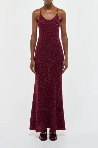 Gabriela Hearst Florian Knit Maxi Slip Dress in Bordeaux Beaded Cashmere Silk | Thumbnail 3 Gabriela Hearst Florian Knit Maxi Slip Dress in Bordeaux Beaded Cashmere Silk | Thumbnail 3