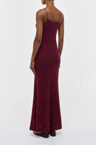 Gabriela Hearst Florian Knit Maxi Slip Dress in Bordeaux Beaded Cashmere Silk | Thumbnail 5 Gabriela Hearst Florian Knit Maxi Slip Dress in Bordeaux Beaded Cashmere Silk | Thumbnail 5