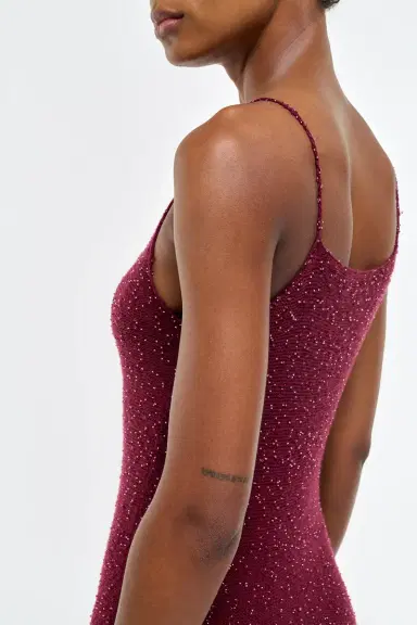 Gabriela Hearst Florian Knit Maxi Slip Dress in Bordeaux Beaded Cashmere Silk | Thumbnail 7 Gabriela Hearst Florian Knit Maxi Slip Dress in Bordeaux Beaded Cashmere Silk | Thumbnail 7
