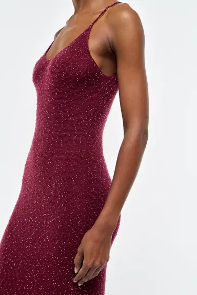 Gabriela Hearst Florian Knit Maxi Slip Dress in Bordeaux Beaded Cashmere Silk | Thumbnail 8 Gabriela Hearst Florian Knit Maxi Slip Dress in Bordeaux Beaded Cashmere Silk | Thumbnail 8