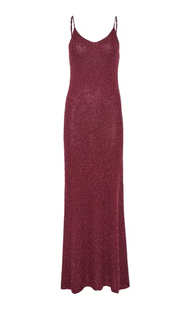 Gabriela Hearst Florian Knit Maxi Slip Dress in Bordeaux Beaded Cashmere Silk | Thumbnail 1 Gabriela Hearst Florian Knit Maxi Slip Dress in Bordeaux Beaded Cashmere Silk | Thumbnail 1