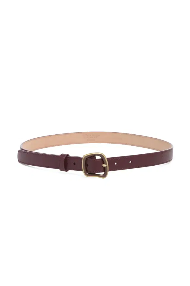 GABRIELA HEARST Small Simone Belt in Bordeaux Textured Leather