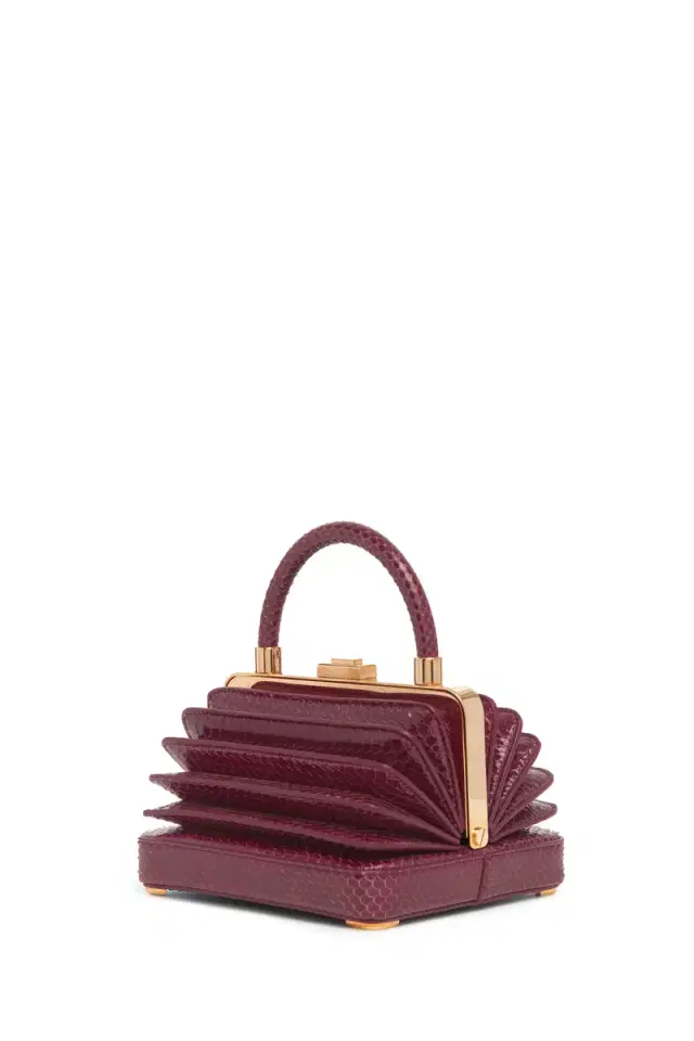 Gabriela Hearst Small Diana Bag in Bordeaux Snakeskin