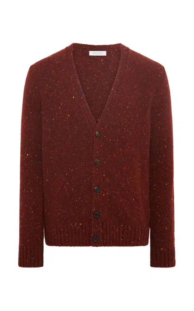 GABRIELA HEARST Ailis Knit Cardigan in Burnt Sienna Multi Speckled Aran Cashmere