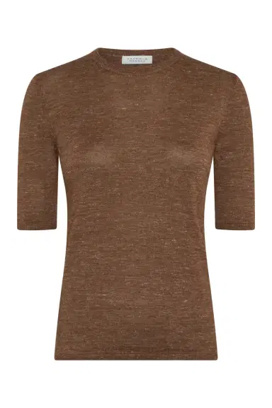 Gabriela Hearst Chryse Knit T-Shirt in Chestnut Cashmere Silk with Hemp | Thumbnail 1