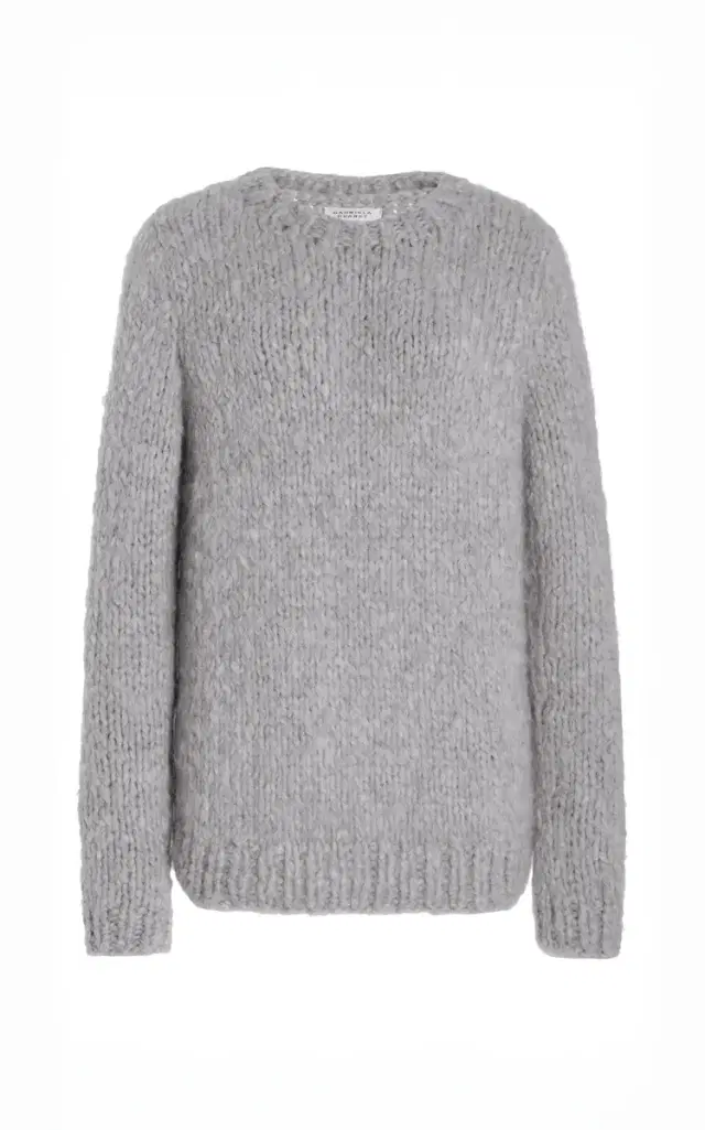 GABRIELA HEARST Lawrence Knit Sweater in Heather Grey Welfat Cashmere