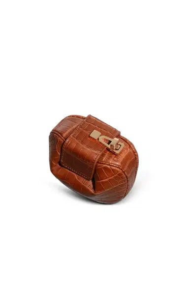 Gabriela Hearst Rafaela Coin Purse in Cognac Crocodile Leather | Thumbnail 3 Gabriela Hearst Rafaela Coin Purse in Cognac Crocodile Leather | Thumbnail 3