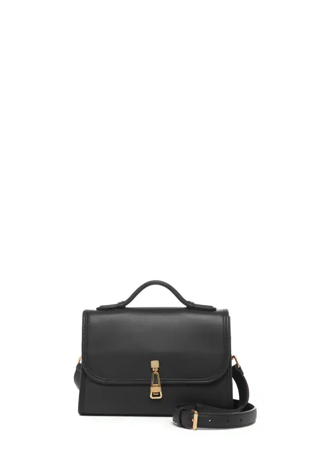 Gabriela Hearst Small Leonora Flap Bag in Black Nappa Leather