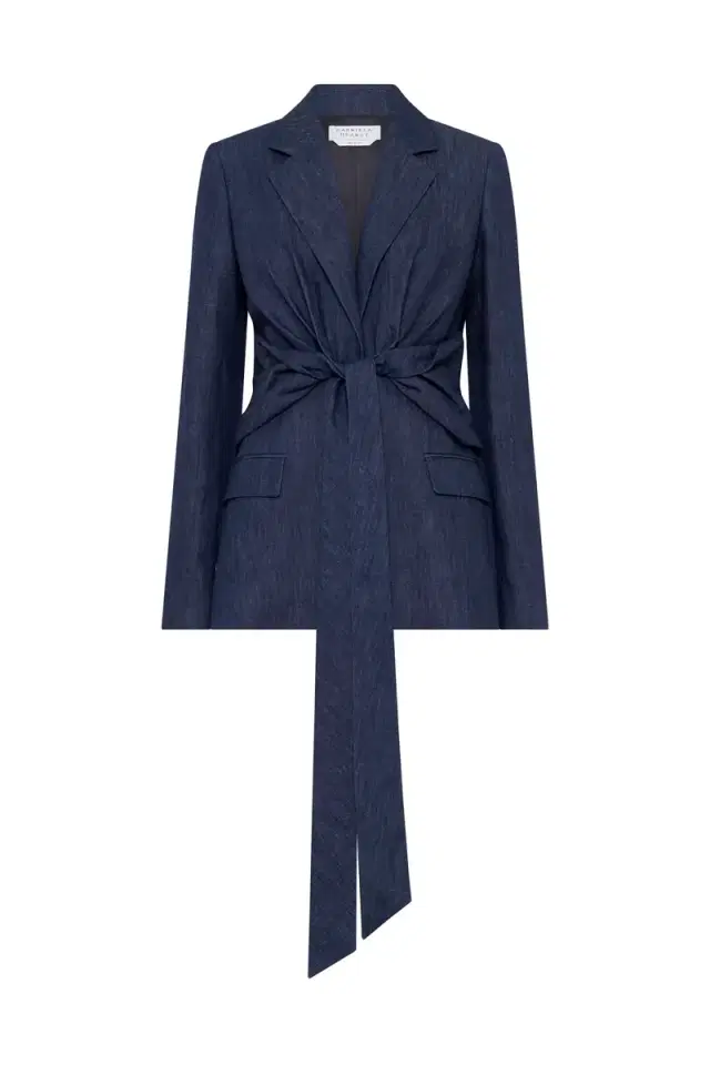 GABRIELA HEARST Grant Knotted Blazer in Recycled Cotton Denim