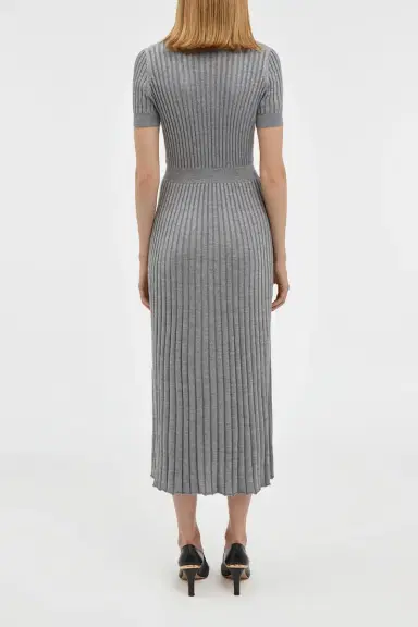 Gabriela Hearst Amor Knit Midi Dress in Heather Grey Cashmere Silk | Thumbnail 4 Gabriela Hearst Amor Knit Midi Dress in Heather Grey Cashmere Silk | Thumbnail 4