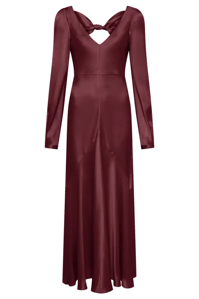 Gabriela Hearst Peyton Maxi Dress In Bordeaux Silk Satin