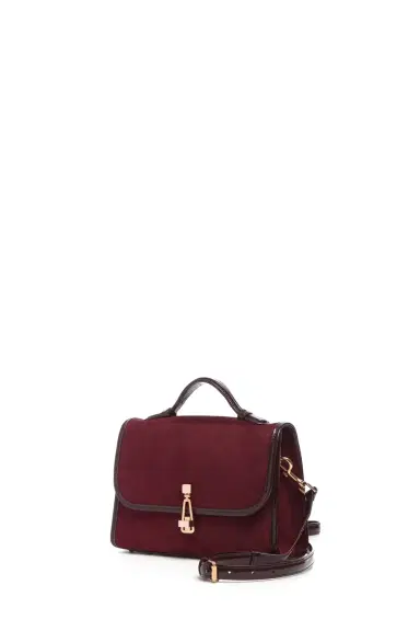Gabriela Hearst Small Leonora Flap Bag in Bordeaux Suede | Thumbnail 2 Gabriela Hearst Small Leonora Flap Bag in Bordeaux Suede | Thumbnail 2