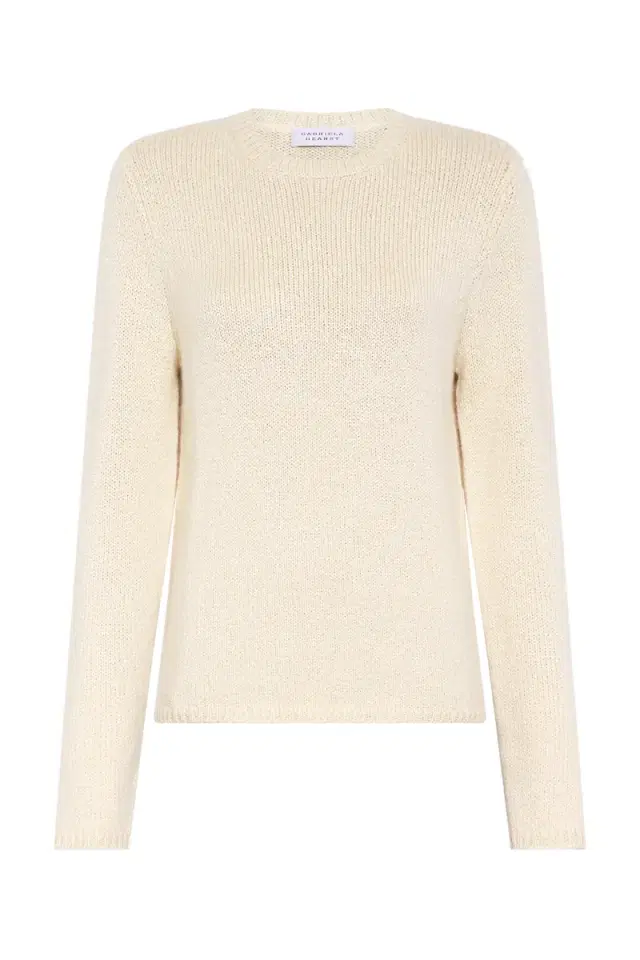 Gabriela Hearst Titus Knit Sweater in Off White Cashmere
