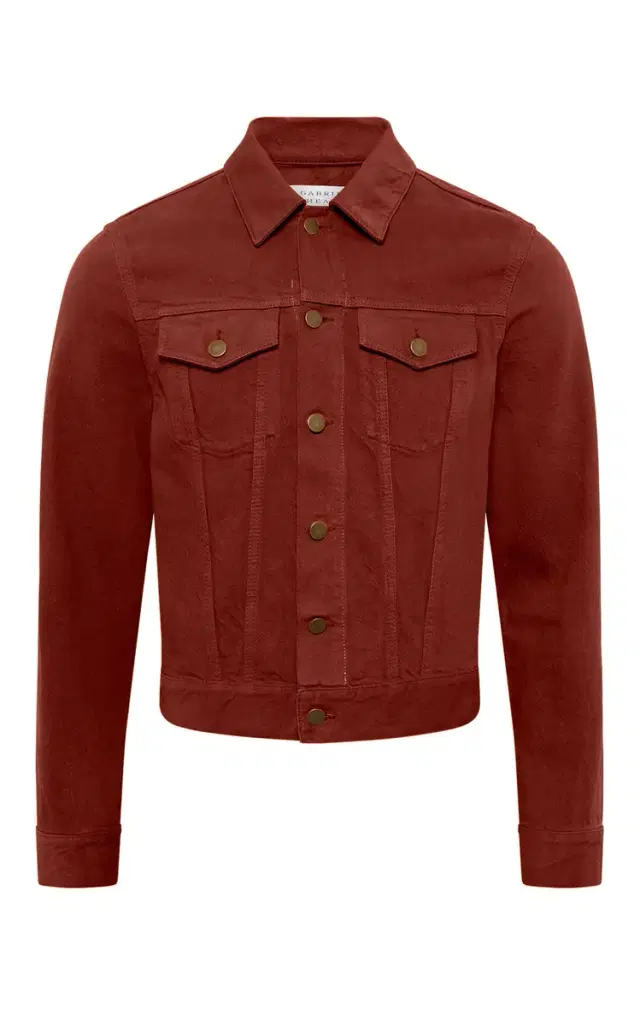 GABRIELA HEARST Barry Trucker Jacket in Burnt Sienna Recycled Cotton Denim