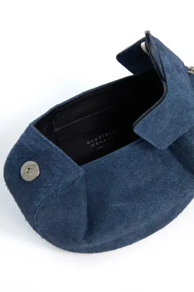 Gabriela Hearst Soft Demi Clutch in Medium Blue Suede Denim | Thumbnail 4 Gabriela Hearst Soft Demi Clutch in Medium Blue Suede Denim | Thumbnail 4
