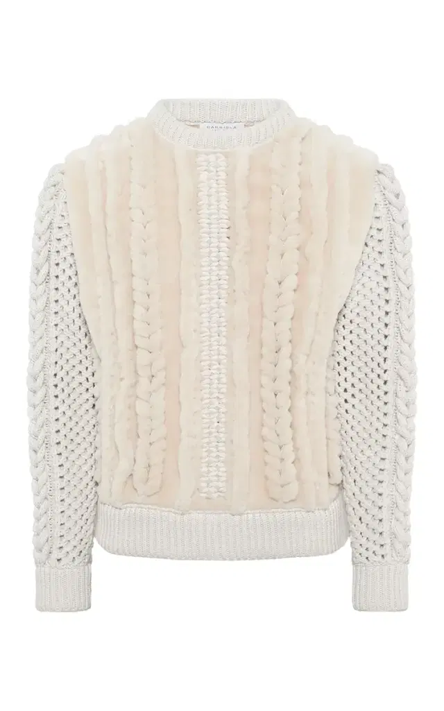 Gabriela Hearst Talus Knit Pullover in  Cashmere & Shearling