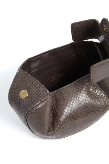 Gabriela Hearst Soft Demi Clutch in Charcoal Snakeskin | Thumbnail 4