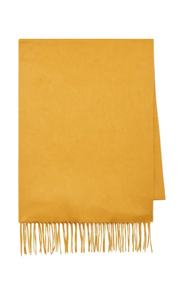 GABRIELA HEARST Blaine Fringe Scarf in Golden Birch Brushed Silk Cashmere