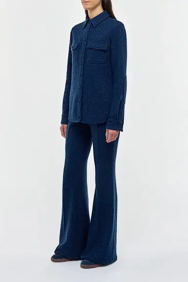 Gabriela Hearst John Austin Shirt in Electric Navy Speckled Cashmere | Thumbnail 3 Gabriela Hearst John Austin Shirt in Electric Navy Speckled Cashmere | Thumbnail 3