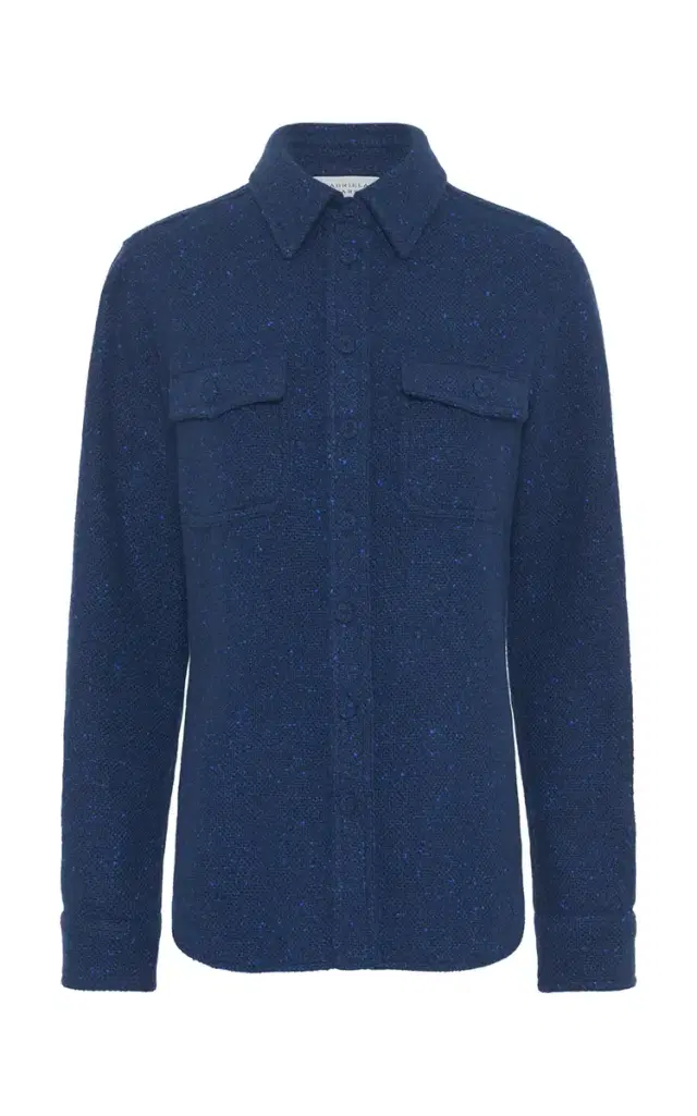 GABRIELA HEARST John Austin Shirt in Electric Navy Speckled Cashmere