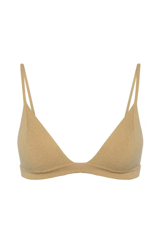 Gabriela Hearst Vesha Knit Bra in Hay Merino Wool Cashmere