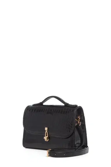 Gabriela Hearst Medium Leonora Flap Bag in Black Crocodile Leather with Sunglasses Pouch | Thumbnail 4 Gabriela Hearst Medium Leonora Flap Bag in Black Crocodile Leather with Sunglasses Pouch | Thumbnail 4