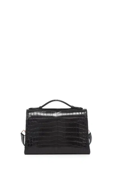 Gabriela Hearst Medium Leonora Flap Bag in Black Crocodile Leather with Sunglasses Pouch | Thumbnail 5 Gabriela Hearst Medium Leonora Flap Bag in Black Crocodile Leather with Sunglasses Pouch | Thumbnail 5