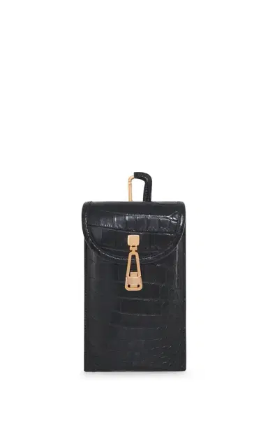 Gabriela Hearst Medium Leonora Flap Bag in Black Crocodile Leather with Sunglasses Pouch | Thumbnail 8 Gabriela Hearst Medium Leonora Flap Bag in Black Crocodile Leather with Sunglasses Pouch | Thumbnail 8