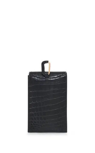 Gabriela Hearst Medium Leonora Flap Bag in Black Crocodile Leather with Sunglasses Pouch | Thumbnail 10 Gabriela Hearst Medium Leonora Flap Bag in Black Crocodile Leather with Sunglasses Pouch | Thumbnail 10