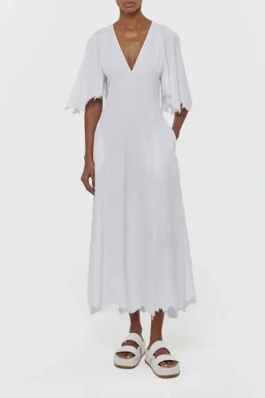 Gabriela Hearst Ansel Midi Dress in White Sea Island Cotton | Thumbnail 4 Gabriela Hearst Ansel Midi Dress in White Sea Island Cotton | Thumbnail 4