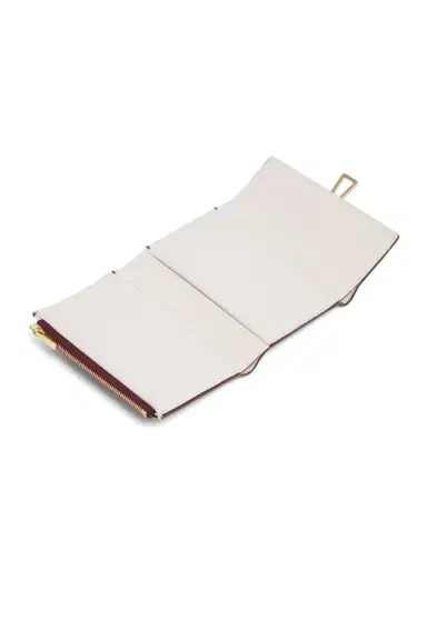 Gabriela Hearst Compact Flat Wallet in Bordeaux & Pink Leather | Thumbnail 4
