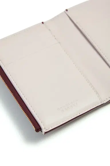 Gabriela Hearst Compact Flat Wallet in Bordeaux & Pink Leather | Thumbnail 5