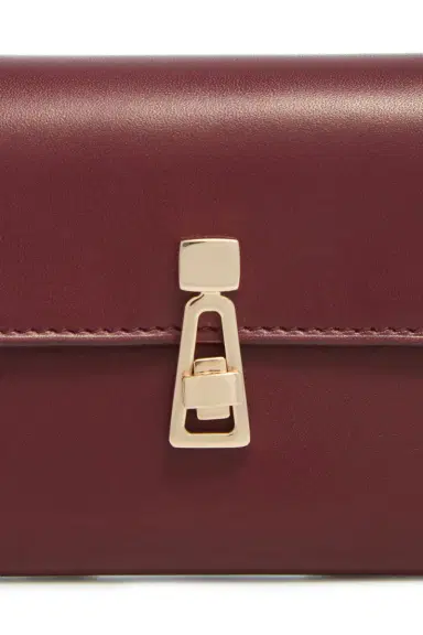 Gabriela Hearst Compact Flat Wallet in Bordeaux & Pink Leather | Thumbnail 7