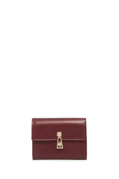 Gabriela Hearst Compact Flat Wallet in Bordeaux & Pink Leather | Thumbnail 1