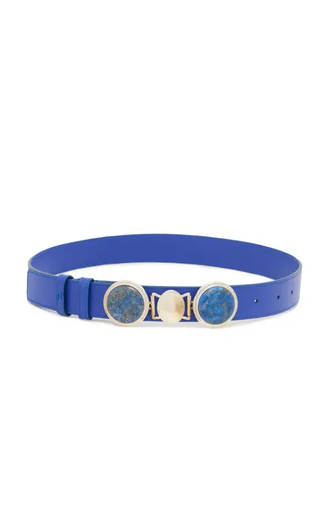 Gabriela Hearst Grange Stone Belt in Navy Leather