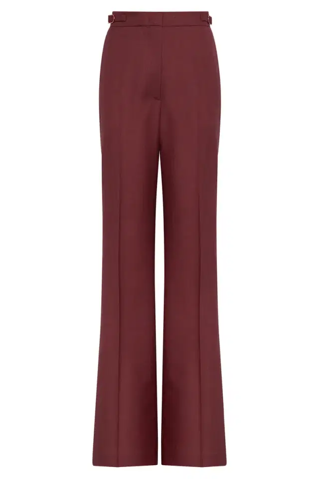 Gabriela Hearst Vesta Flare Pant in Bordeaux Wool Silk