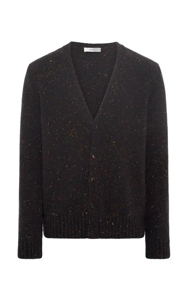 GABRIELA HEARST Ailis Knit Cardigan in Charcoal Multi Speckled Aran Cashmere