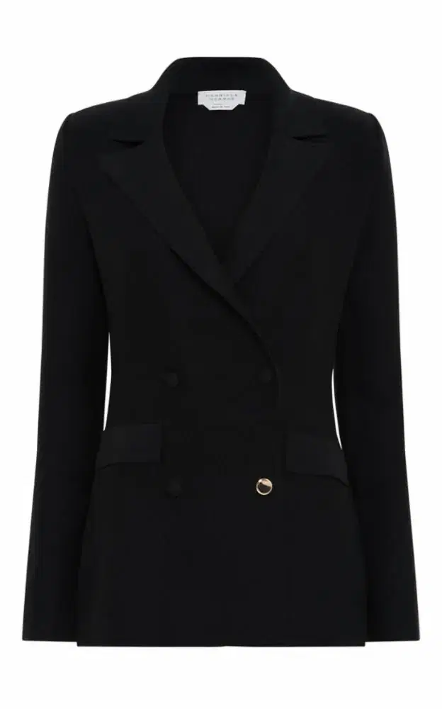 Gabriela Hearst Ceto Knit Blazer in Black Merino Wool Cashmere