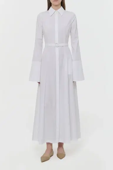Gabriela Hearst Carmina Maxi Shirtdress in White Sea Island Cotton | Thumbnail 2