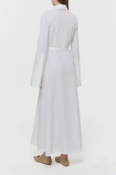 Gabriela Hearst Carmina Maxi Shirtdress in White Sea Island Cotton | Thumbnail 4