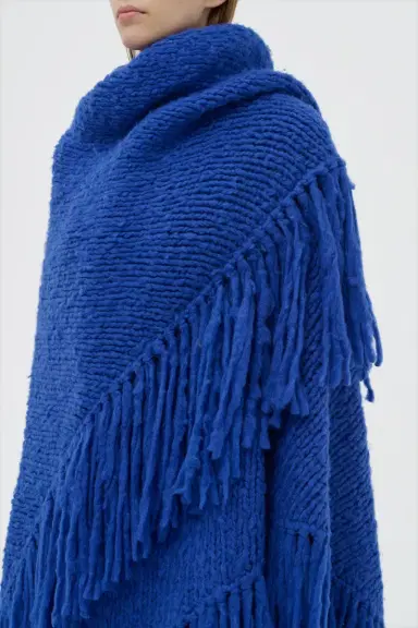 Gabriela Hearst Lauren Knit Wrap in Cobalt Welfat Cashmere | Thumbnail 3