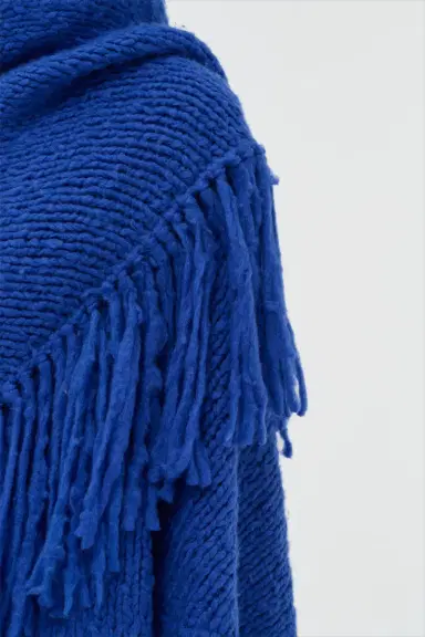 Gabriela Hearst Lauren Knit Wrap in Cobalt Welfat Cashmere | Thumbnail 4