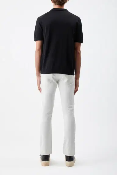 Gabriela Hearst Stendhal Knit Short Sleeve Polo in Black Cashmere | Thumbnail 4