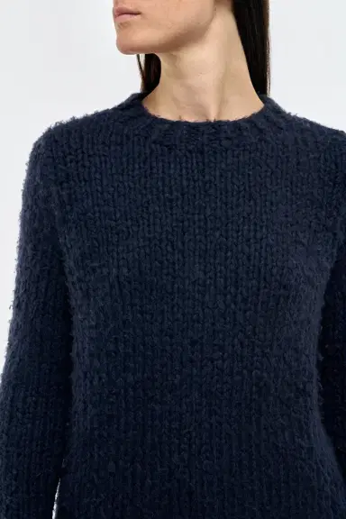 Gabriela Hearst Lawrence Knit Sweater in Dark Navy Welfat Cashmere | Thumbnail 5 Gabriela Hearst Lawrence Knit Sweater in Dark Navy Welfat Cashmere | Thumbnail 5