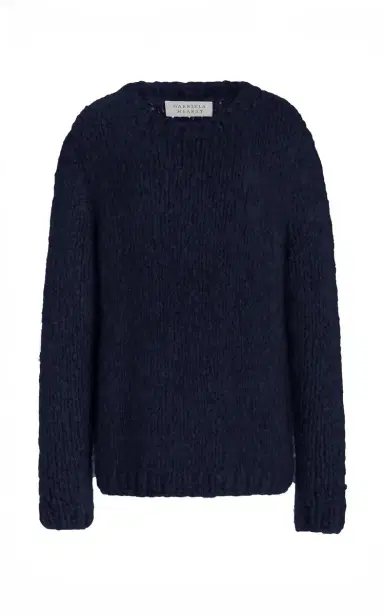 Gabriela Hearst Lawrence Knit Sweater in Dark Navy Welfat Cashmere | Thumbnail 1 Gabriela Hearst Lawrence Knit Sweater in Dark Navy Welfat Cashmere | Thumbnail 1